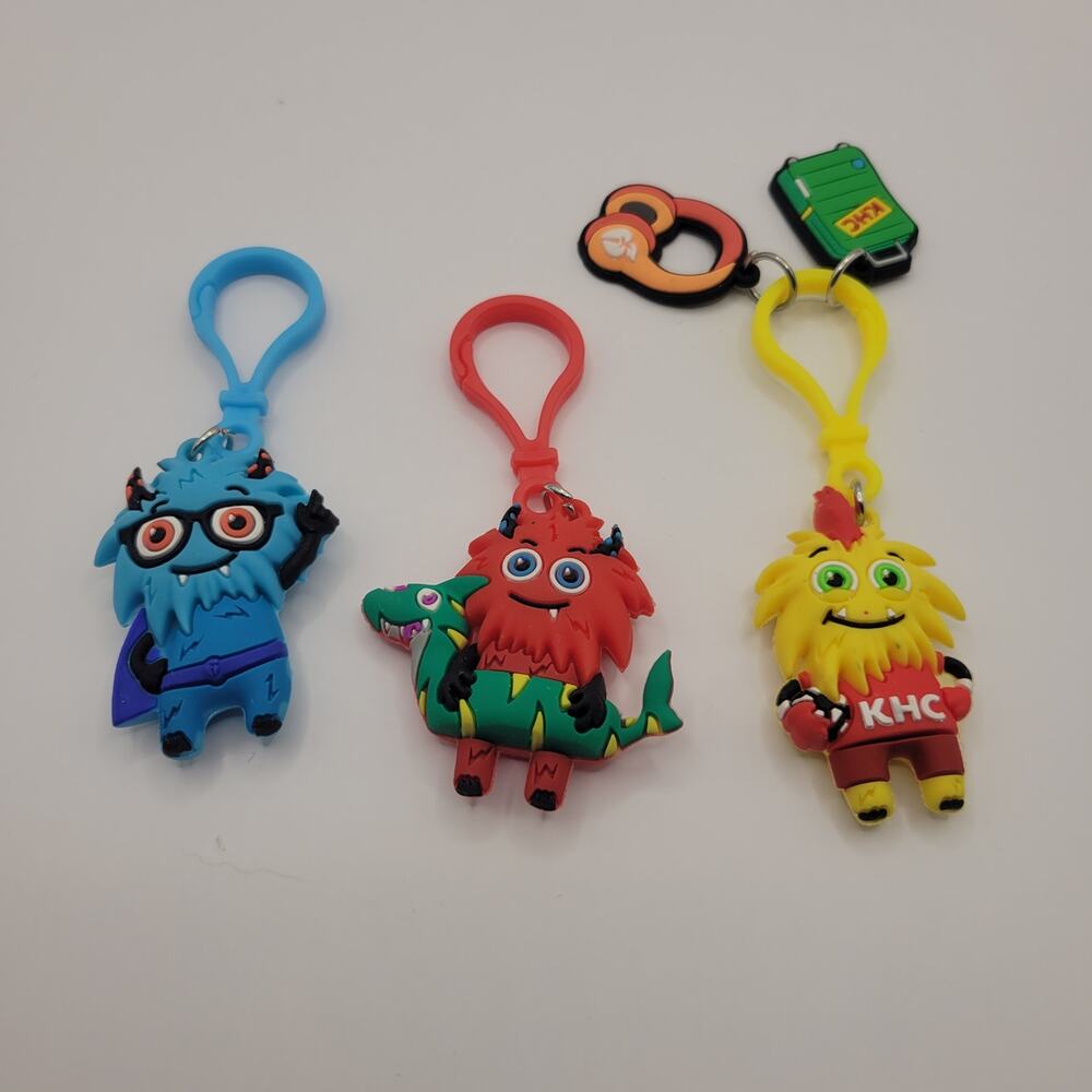 American Heart Association Kids Heart Challenge Lot 3 Characters Keychain Clip